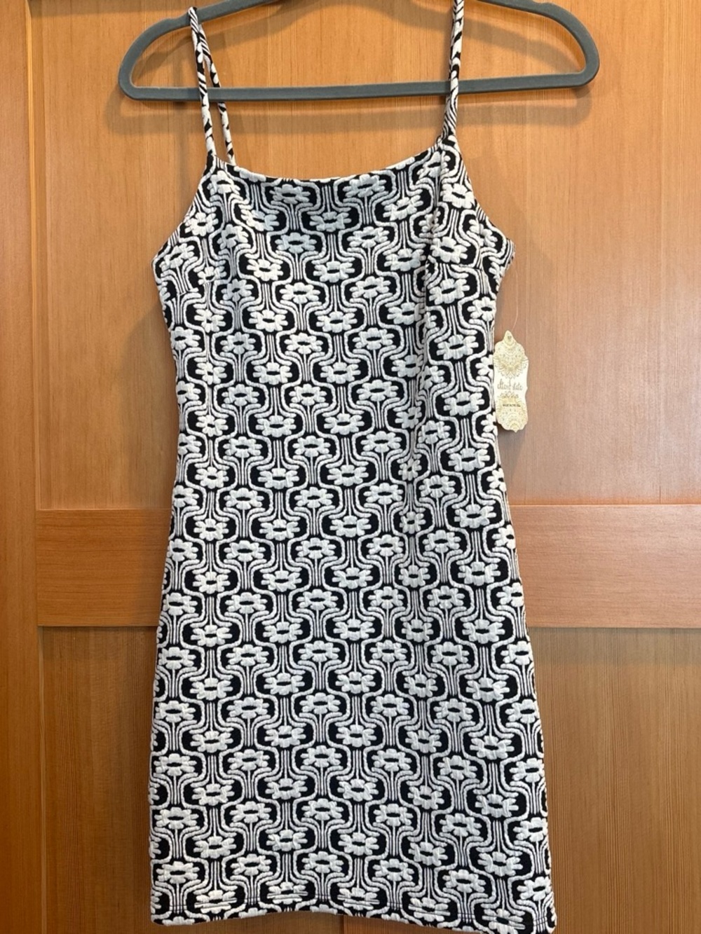 Altar’d State Black & White Patterned Spaghetti Strap Dress